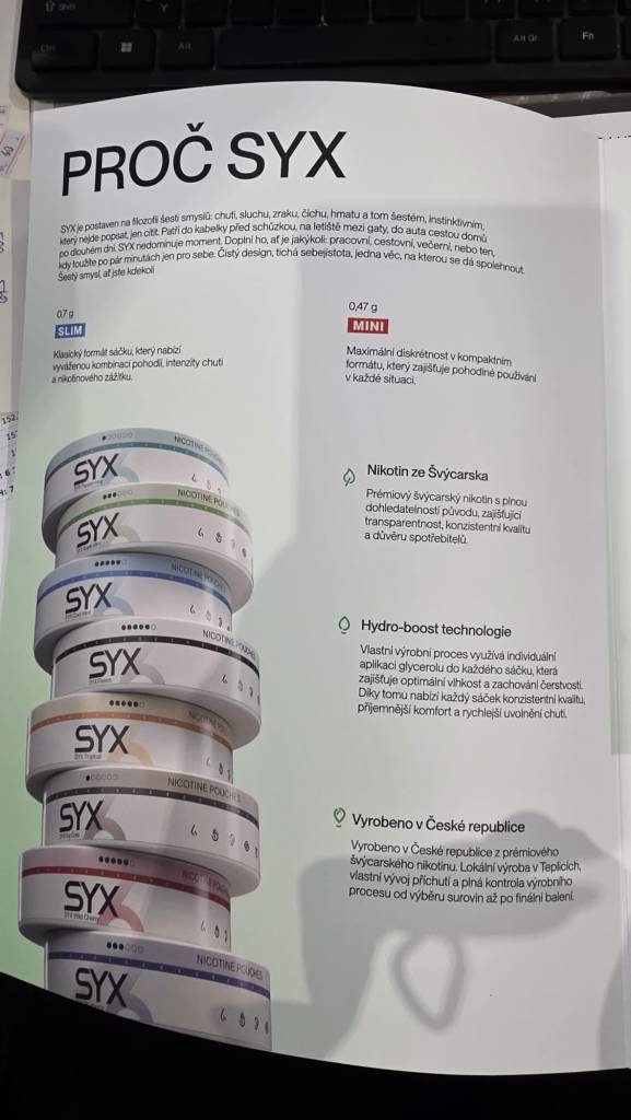 SYX portfolio – přehled příchutí